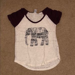 Cream Pacsun Elephant Tee